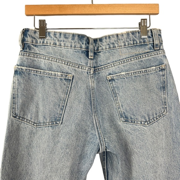 Zara Light Wash Straight Leg Distressed Jeans | Size 6 - Picture 4 of 8
